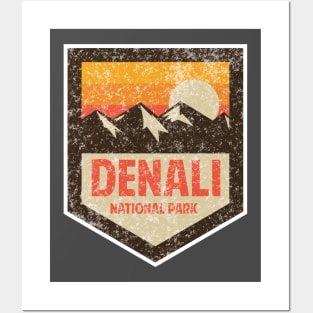 Denali National Park Retro Sticker Posters and Art